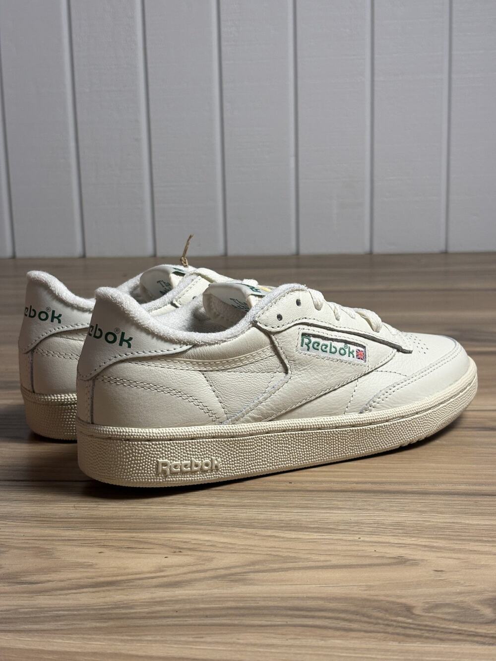 Reebok Club C 85 Vintage Women 6.5 Chalk Alabaster Glen Green Leather NWT